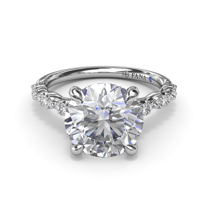 Petite Pave Diamond Engagement Ring