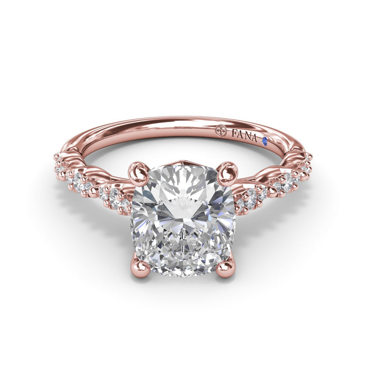 Petite Pave Diamond Engagement Ring
