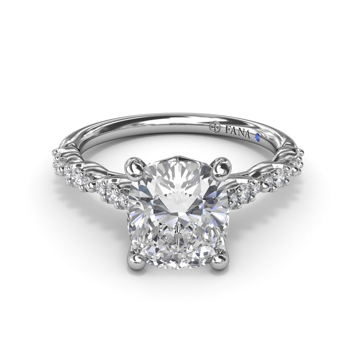 Petite Pave Diamond Engagement Ring