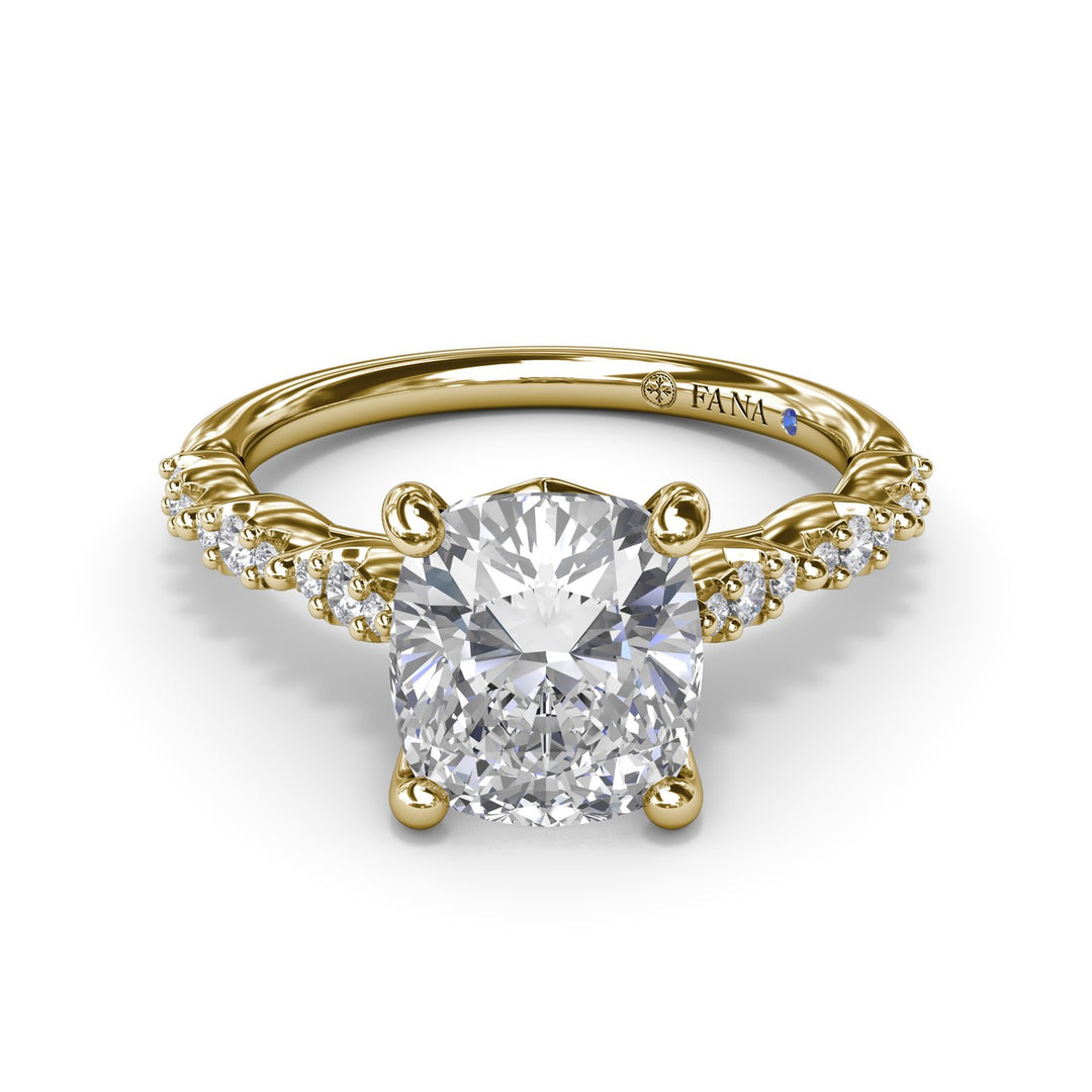 Petite Pave Diamond Engagement Ring