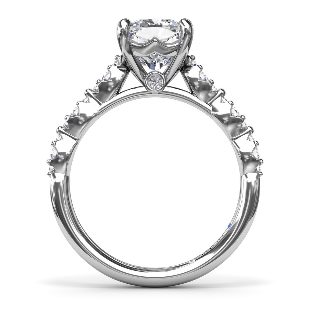 Petite Pave Diamond Engagement Ring