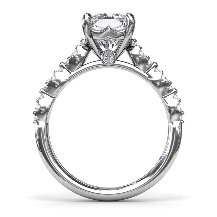 Petite Pave Diamond Engagement Ring