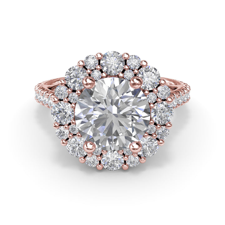 Floral Cluster Diamond Engagement Ring