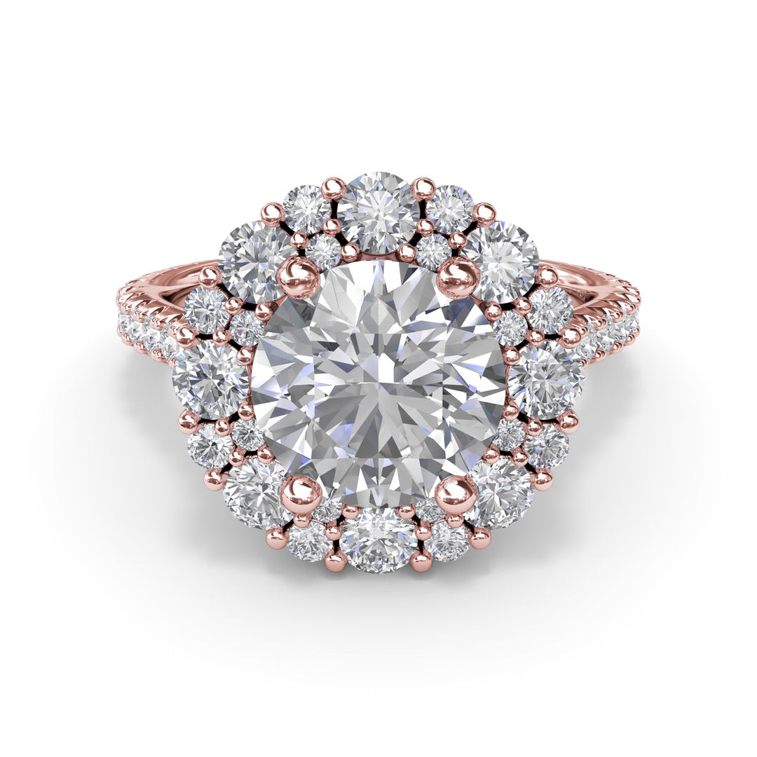 Floral Cluster Diamond Engagement Ring