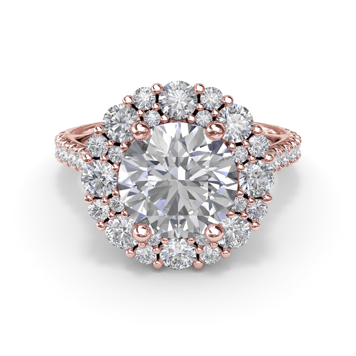 Floral Cluster Diamond Engagement Ring