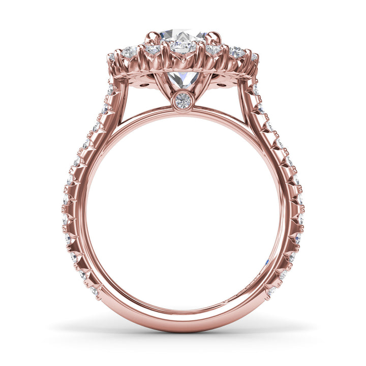 Floral Cluster Diamond Engagement Ring