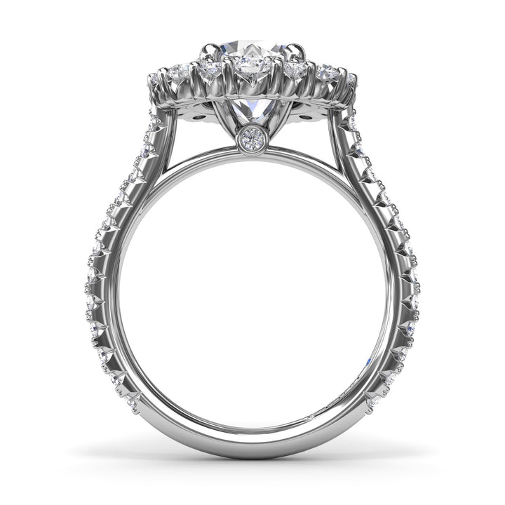 Floral Cluster Diamond Engagement Ring