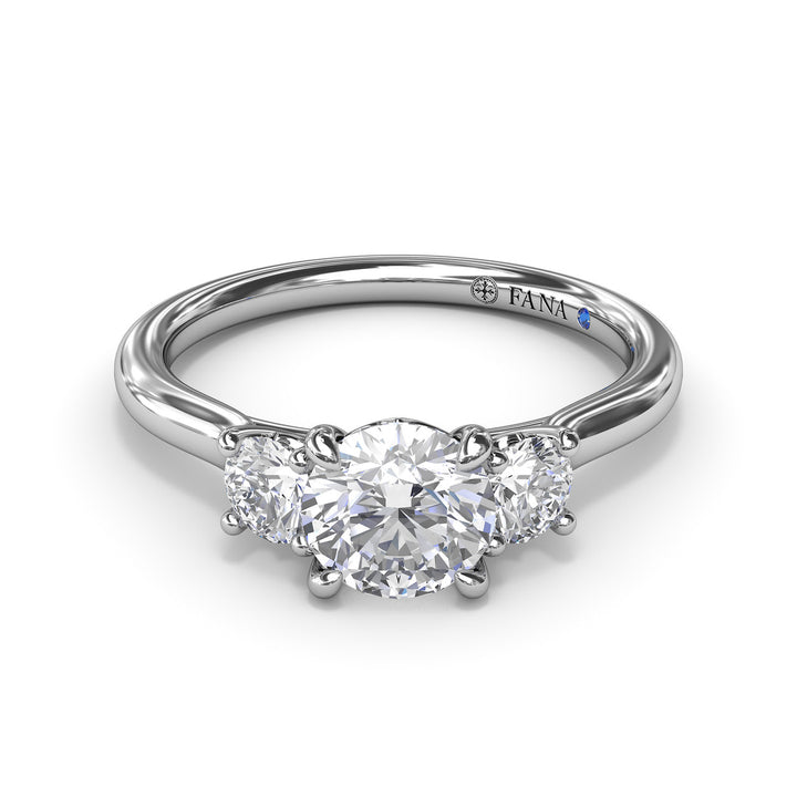 Petite Three-Stone Diamond Engagement Ring