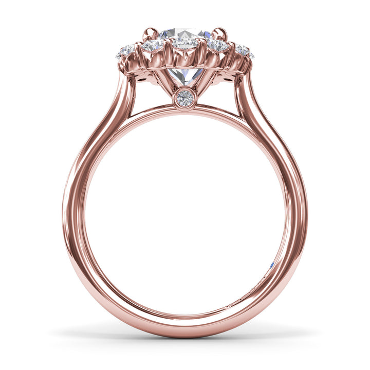 Floral Halo Diamond Engagement Ring