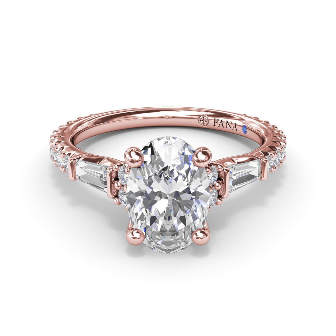 Modern Twist Three Stone Engagement Ring