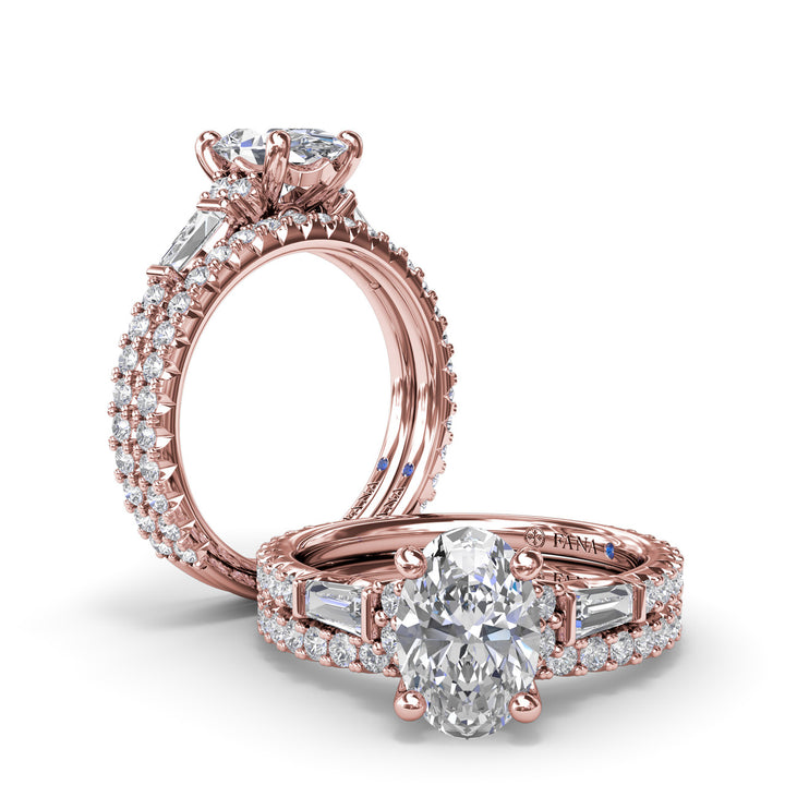 Modern Twist Three Stone Engagement Ring