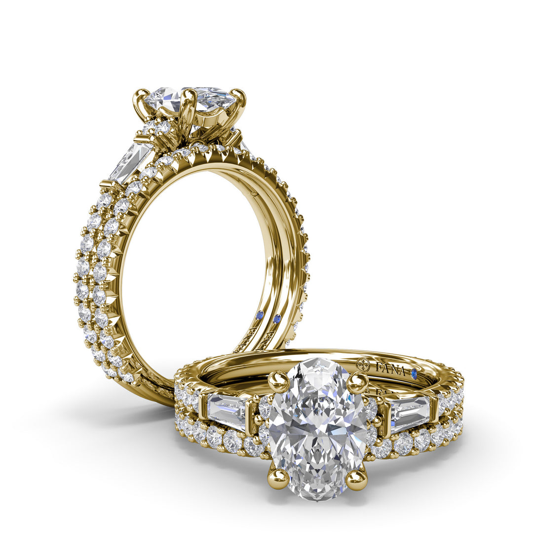 Modern Twist Three Stone Engagement Ring