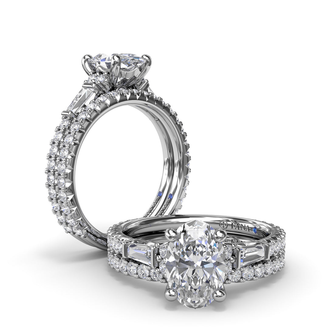 Modern Twist Three Stone Engagement Ring