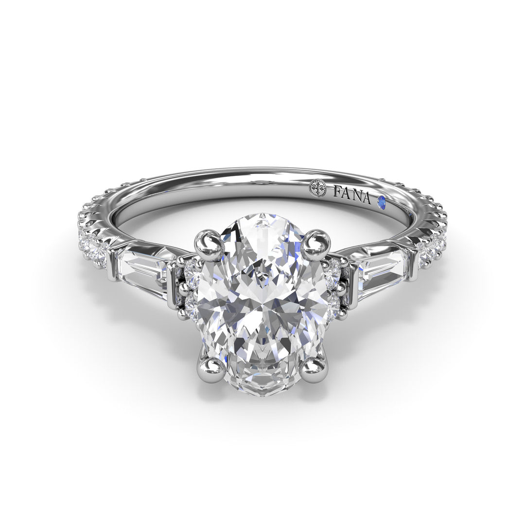 Modern Twist Three Stone Engagement Ring