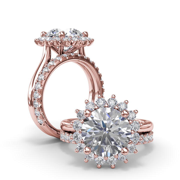 Floral Diamond Engagement Ring