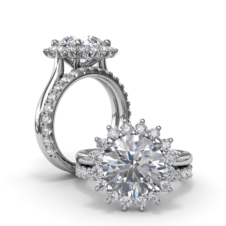 Floral Diamond Engagement Ring