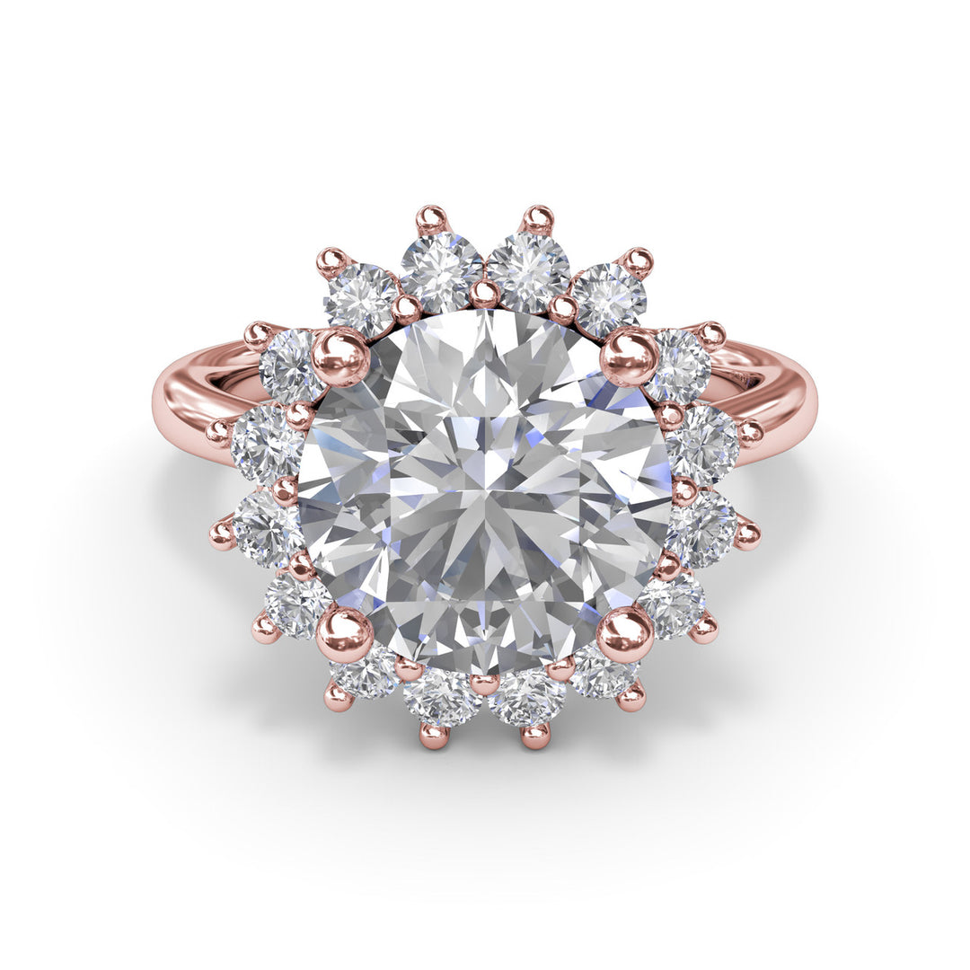 Floral Diamond Engagement Ring