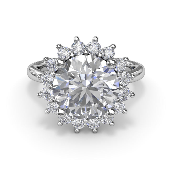 Floral Diamond Engagement Ring