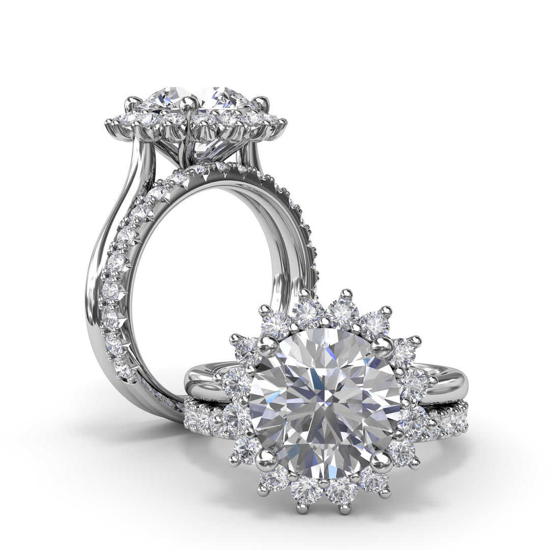 Floral Diamond Engagement Ring