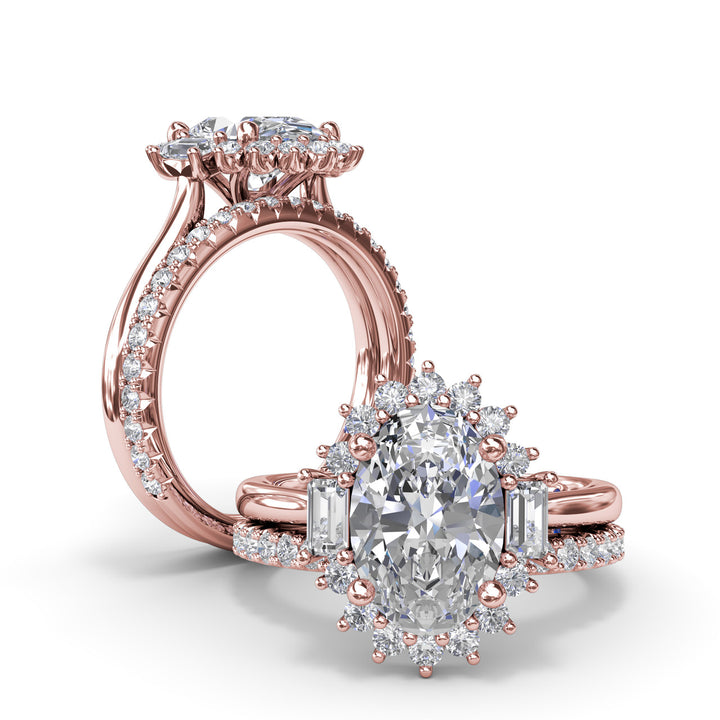 Modern Edge Diamond Engagement Ring