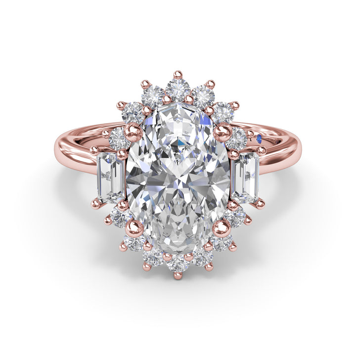 Modern Edge Diamond Engagement Ring