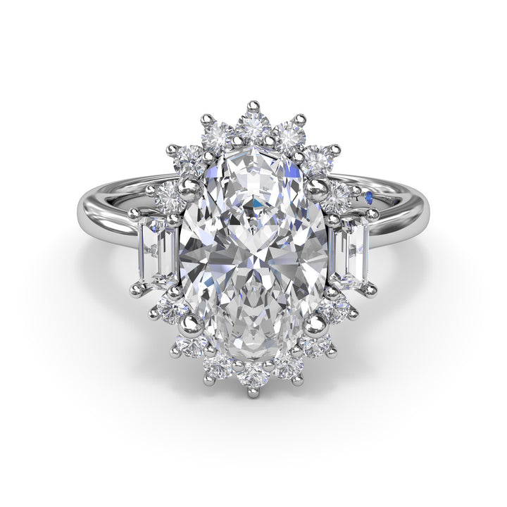 Modern Edge Diamond Engagement Ring