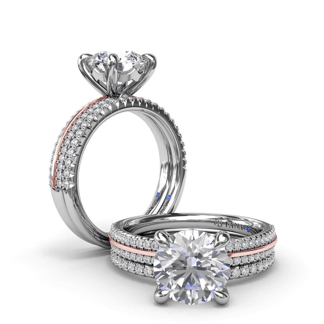 Two-Toned Diamond Engagement Ring