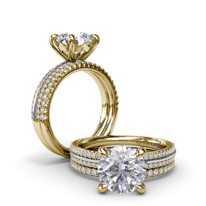 Two-Toned Diamond Engagement Ring