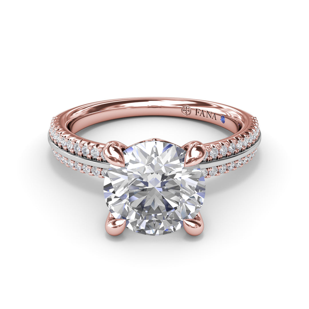 Two-Toned Diamond Engagement Ring