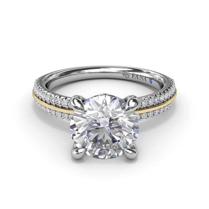 Two-Toned Diamond Engagement Ring