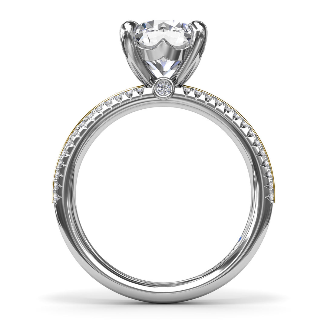 Two-Toned Diamond Engagement Ring
