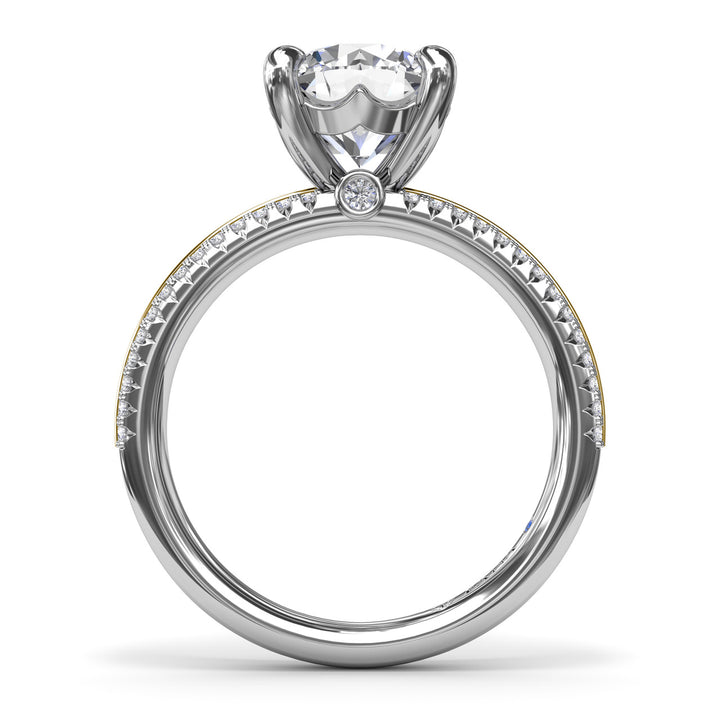 Two-Toned Diamond Engagement Ring