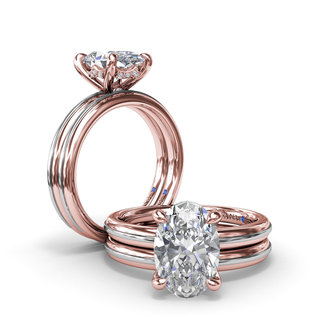 Two-Toned Diamond Engagement Ring