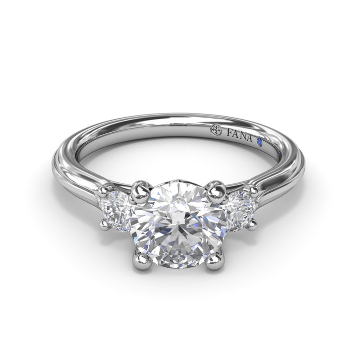 Two-Toned Round Diamond Engagement Ring