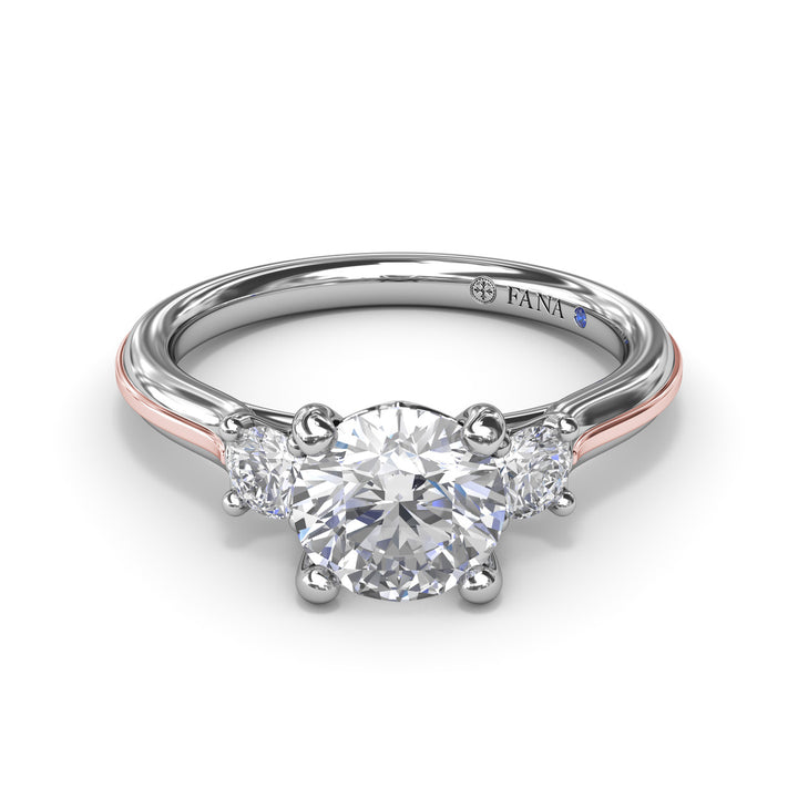 Two-Toned Round Diamond Engagement Ring