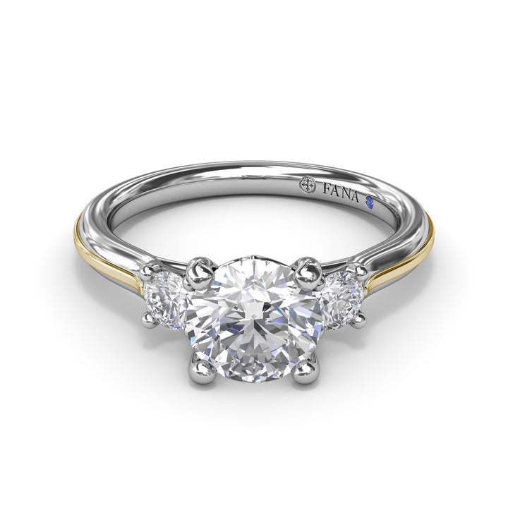 Two-Toned Round Diamond Engagement Ring