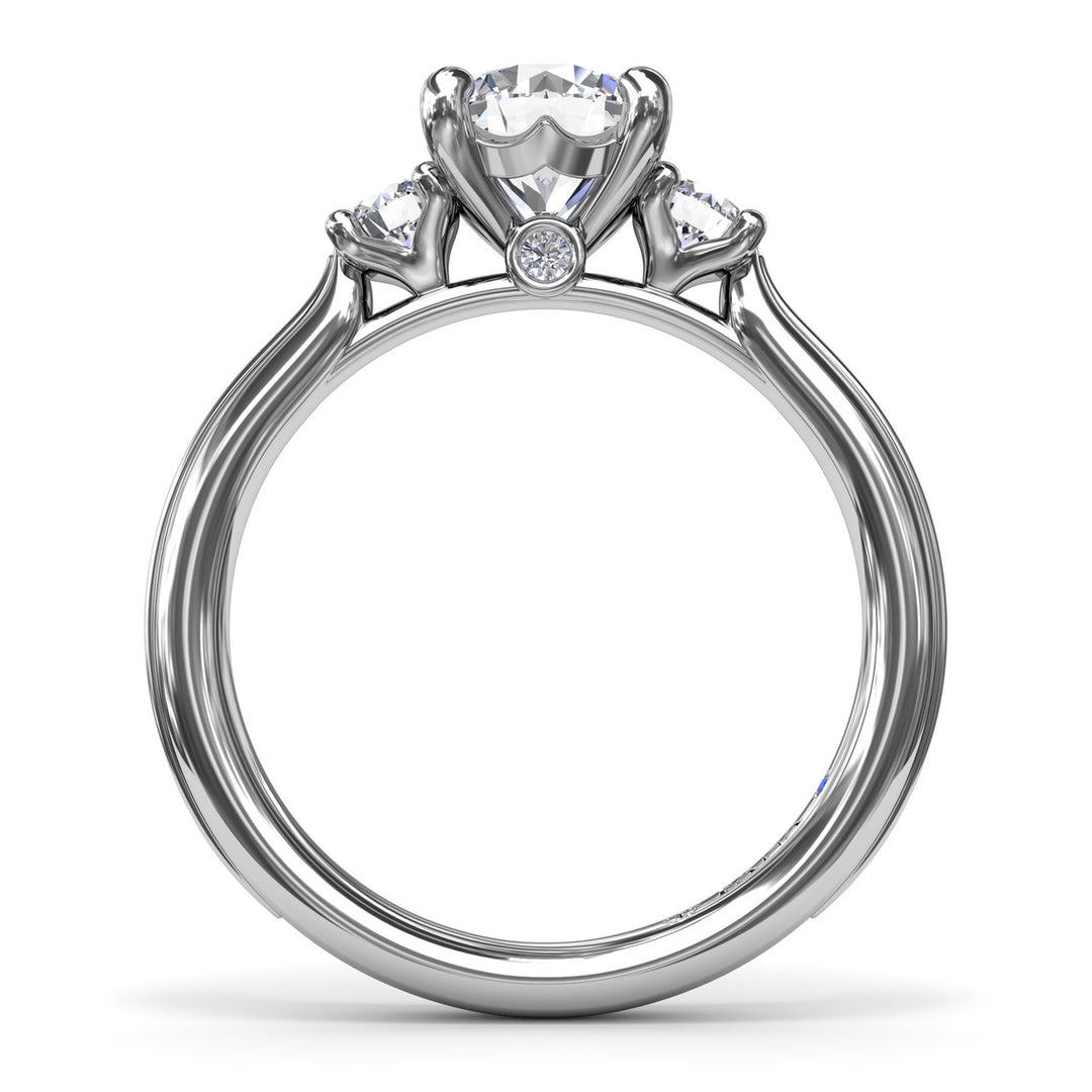 Two-Toned Round Diamond Engagement Ring