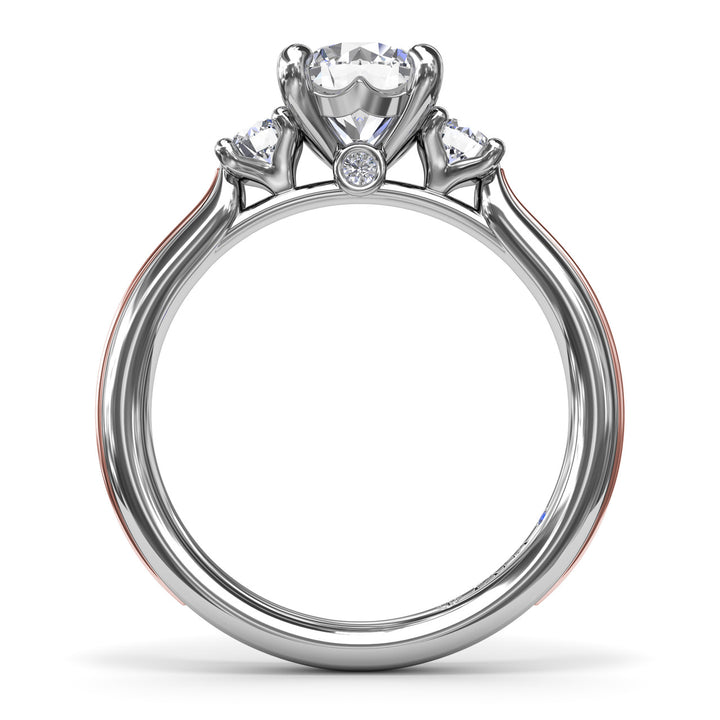 Two-Toned Round Diamond Engagement Ring