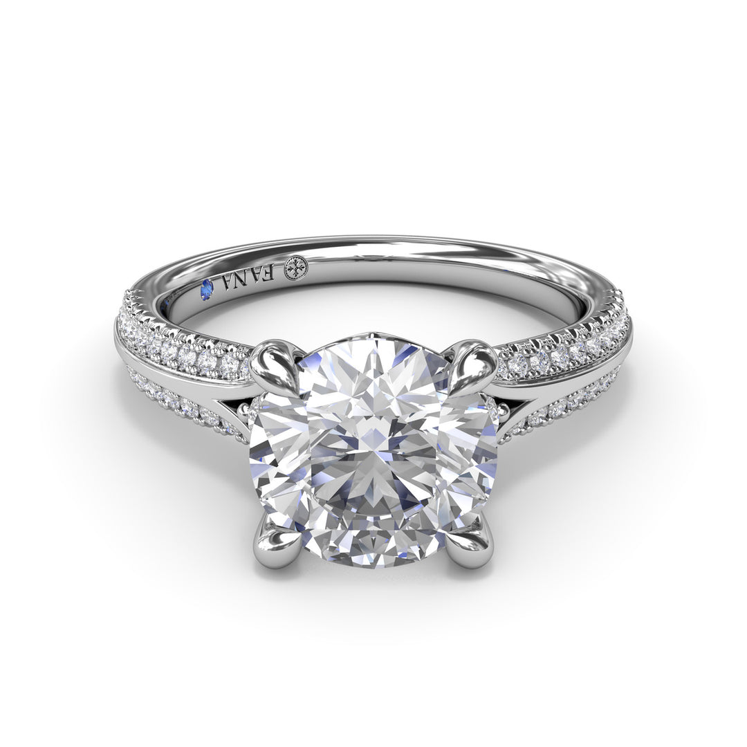 Two-Toned Split Shank Diamond Engagement Ring