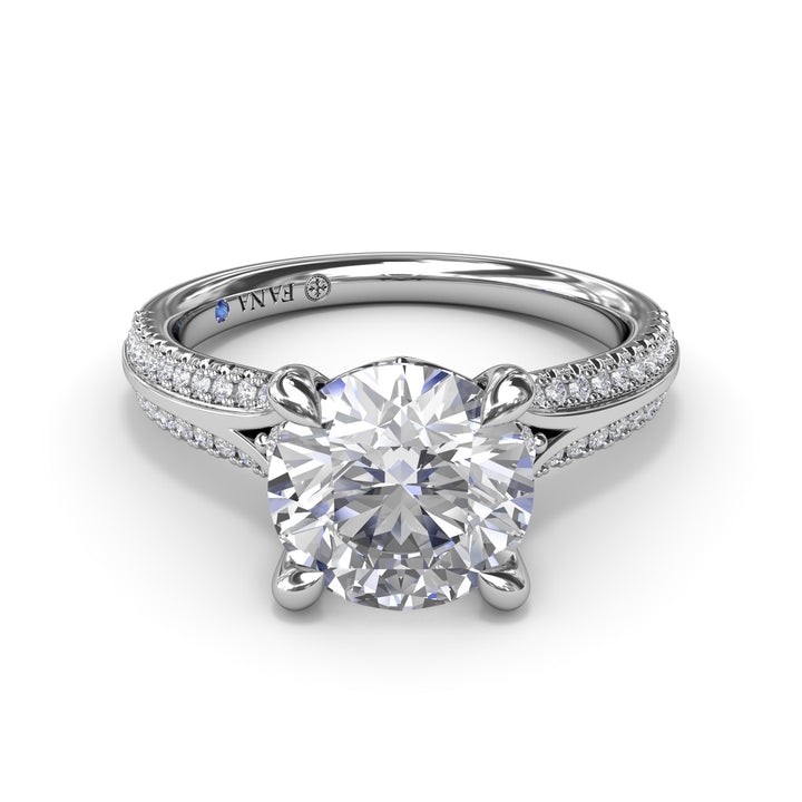 Two-Toned Split Shank Diamond Engagement Ring
