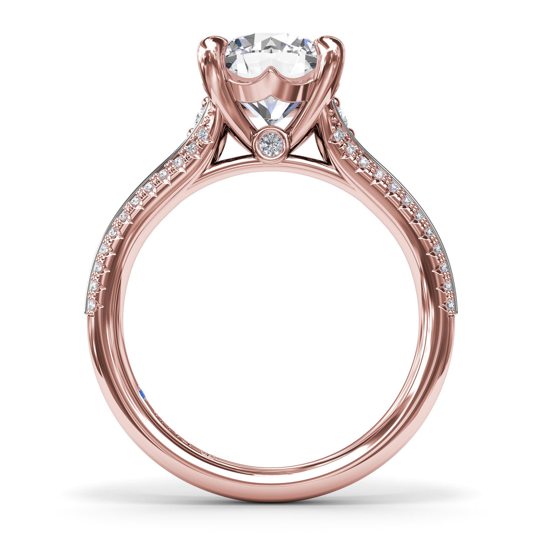 Two-Toned Split Shank Diamond Engagement Ring