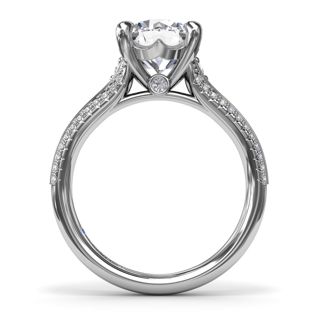 Two-Toned Split Shank Diamond Engagement Ring