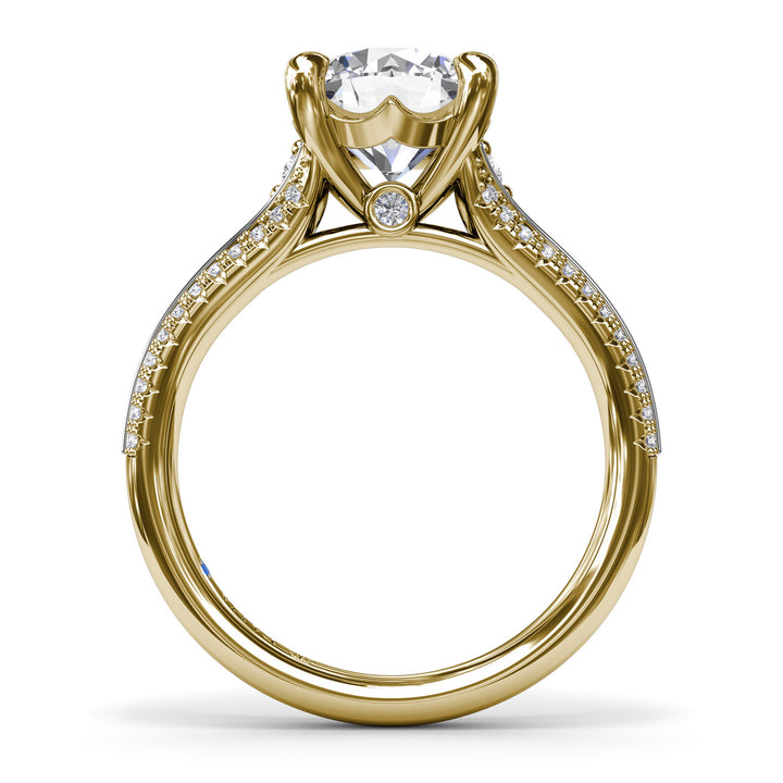 Two-Toned Split Shank Diamond Engagement Ring