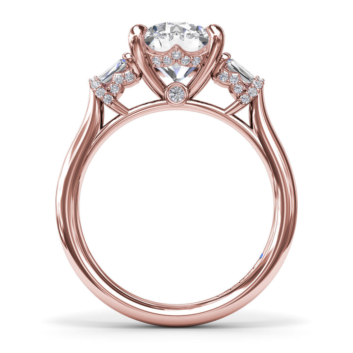 Double Baguette Diamond Engagement Ring