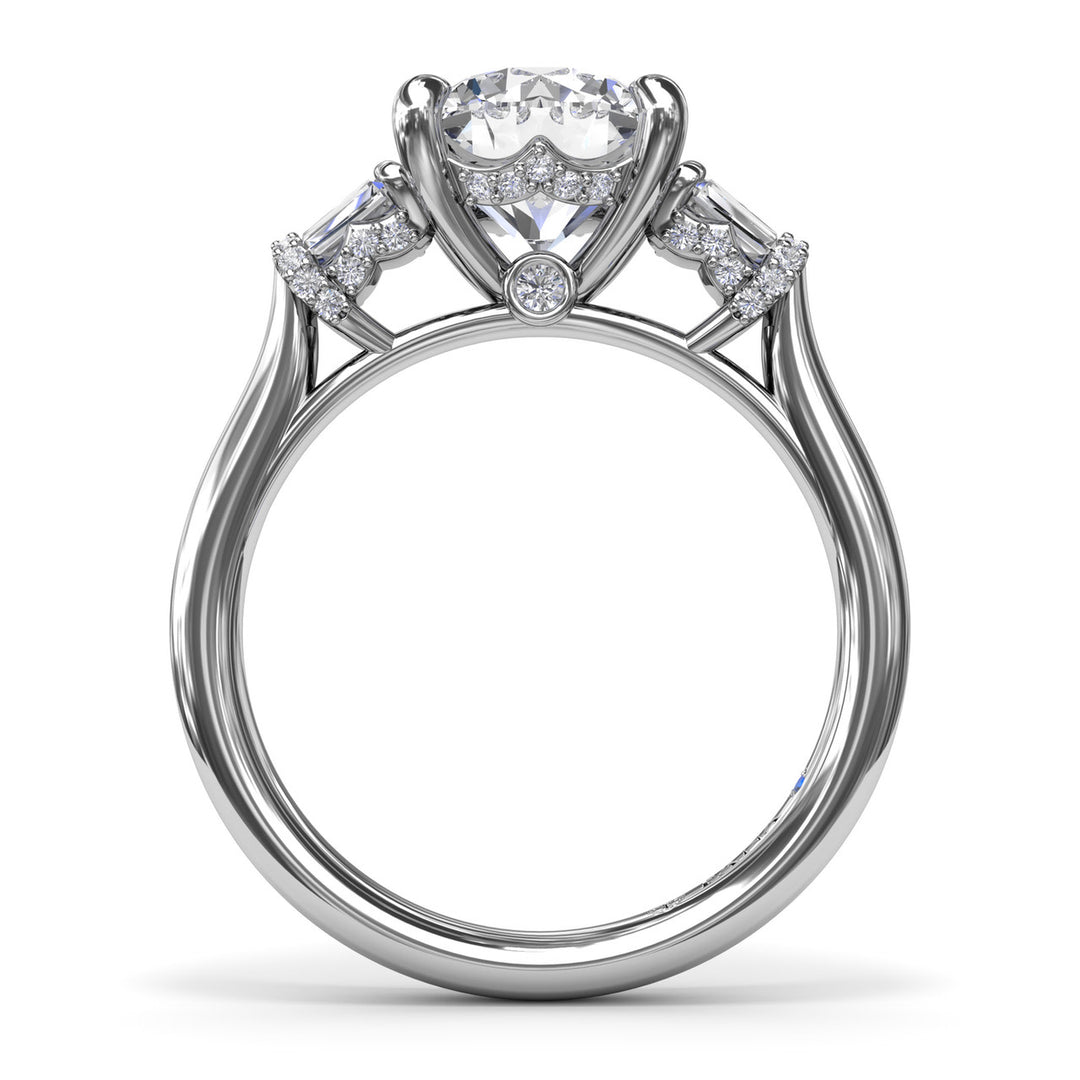 Double Baguette Diamond Engagement Ring