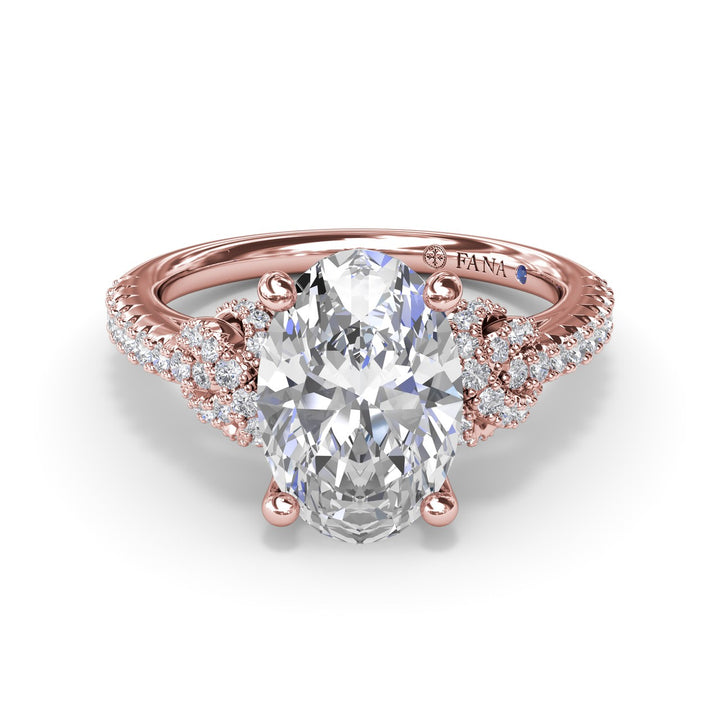 Oval Love Knot Diamond Engagement Ring