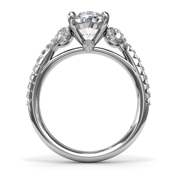 Oval Love Knot Diamond Engagement Ring