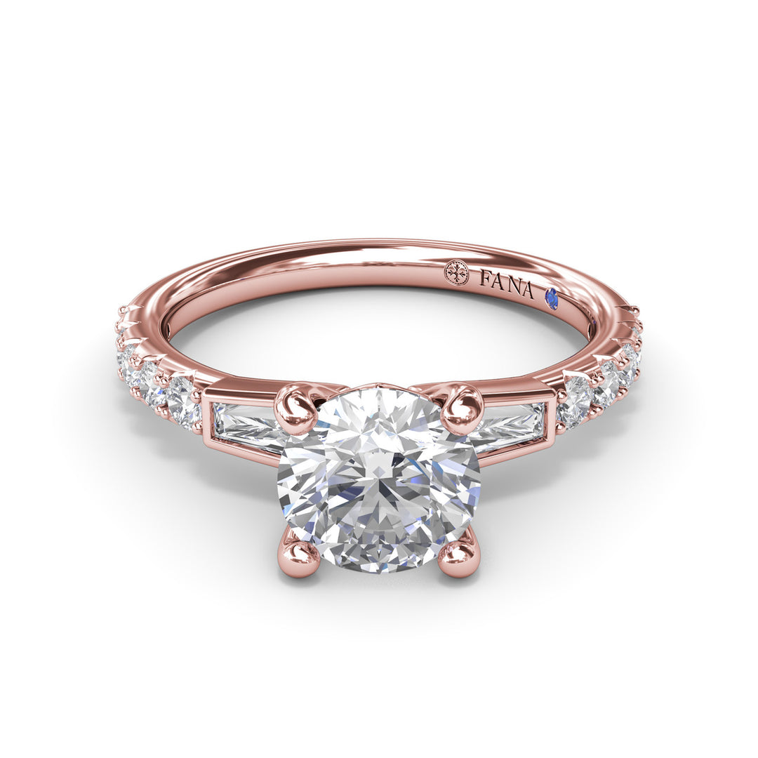 Tapered Baguette Diamond Engagement Ring
