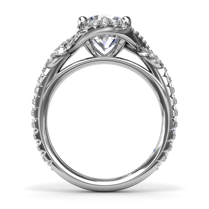 Round Love Knot Diamond Engagement Ring