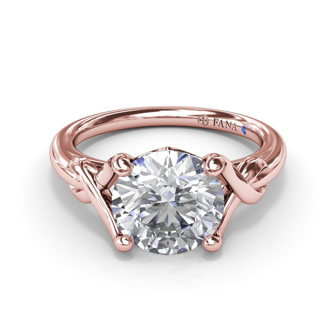Smooth Love Knot Diamond Engagement Ring